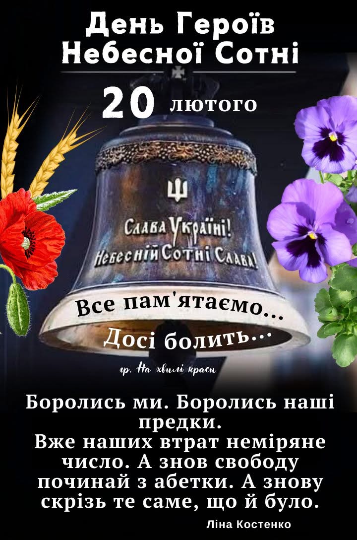 Виховний захід у 1 класі “День пам’яті Героїв Небесної Сотні”